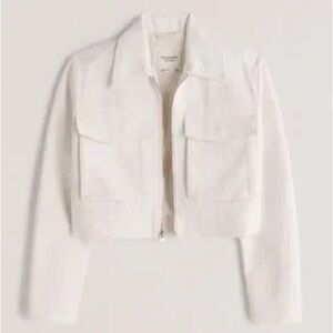 Abercrombie & Fitch White Cropped Blazer